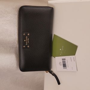 Kate Spade Zip Wallet Black Leather